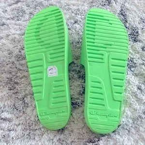Champion Shoes Champion Mens Neon Green Slides Sandals Size